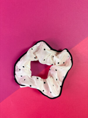 White & Black Scrunchie - Image 2