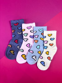 Kids Multi Heart Ankle Socks