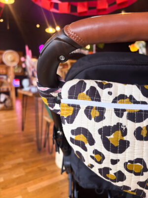 Leopard Print Quilted Cross Body Stroller Bag - Image 2