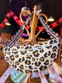 Leopard Print Quilted Cross Body Stroller Bag