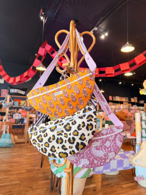 Orange Paisley Print Quilted Cross Body Stroller Bag - Image 5