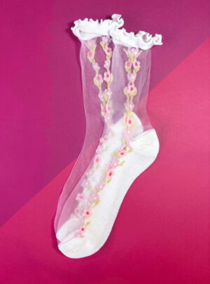 Floral Frill Glass Socks - Image 3