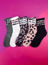 Animal Print Sports Style Crew Socks