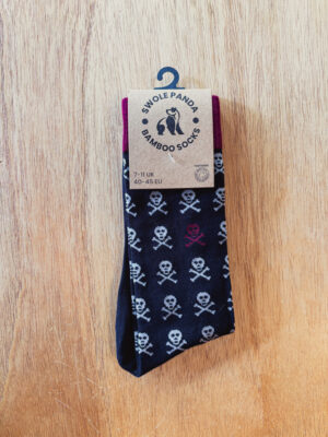 Men's Black Skull Bamboo Socks