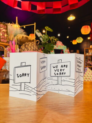 Sorry Concertina Card - David Shrigley X Brainbox Candy