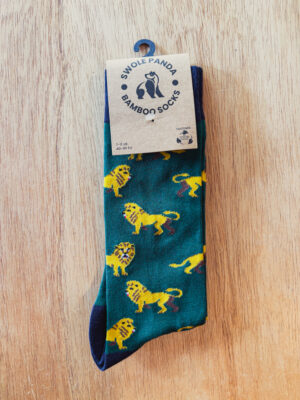 Men's Green Lion Bamboo Socks