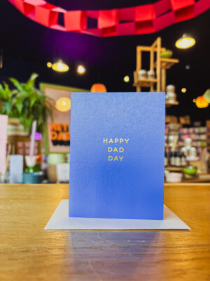 Happy Dad Day Bright Blue Father's Day Card