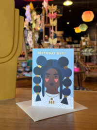 Birthday Babe Blue Portrait Card