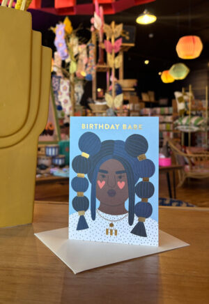 Birthday Babe Blue Portrait Card