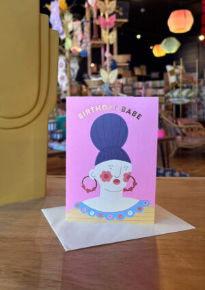 Birthday Babe Pink Portrait Card