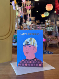 Happy Birthday Blue Portrait Card
