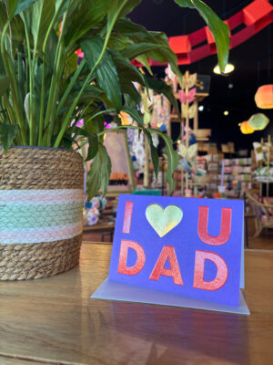 Purple I Heart U Dad Card