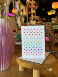 Happy Wedding Day Rainbow Hearts Card