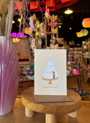Congratulations Wedding Day Rainbow Cake Card