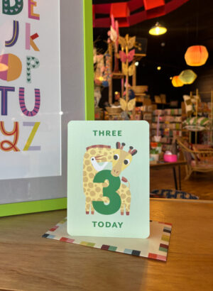 Giraffe Age 3 Birthday Card