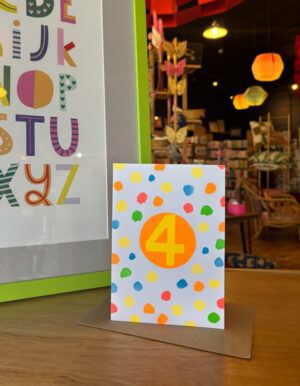 Spots Age 4 Birthday Card