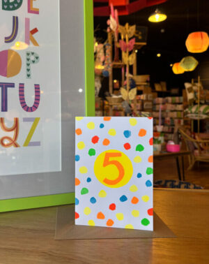 Spots Age 5 Birthday Card