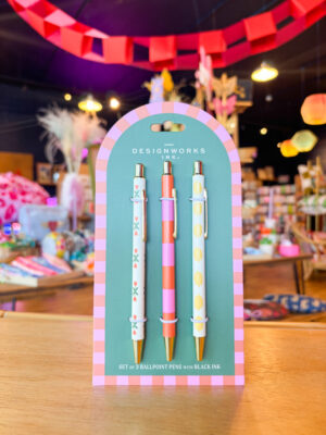 Flowers, Stripes & Lemon Pen Trio