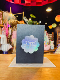 Iridescent Happy Birthday Card with Confetti