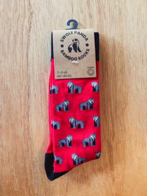 Men's Red Gorilla Bamboo Socks