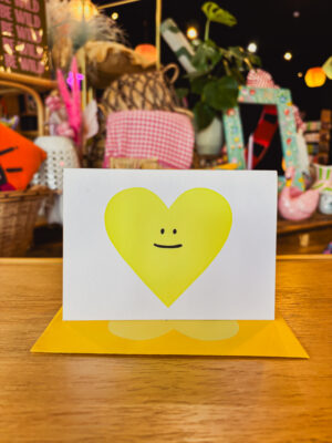 Yellow Smiley Heart Card