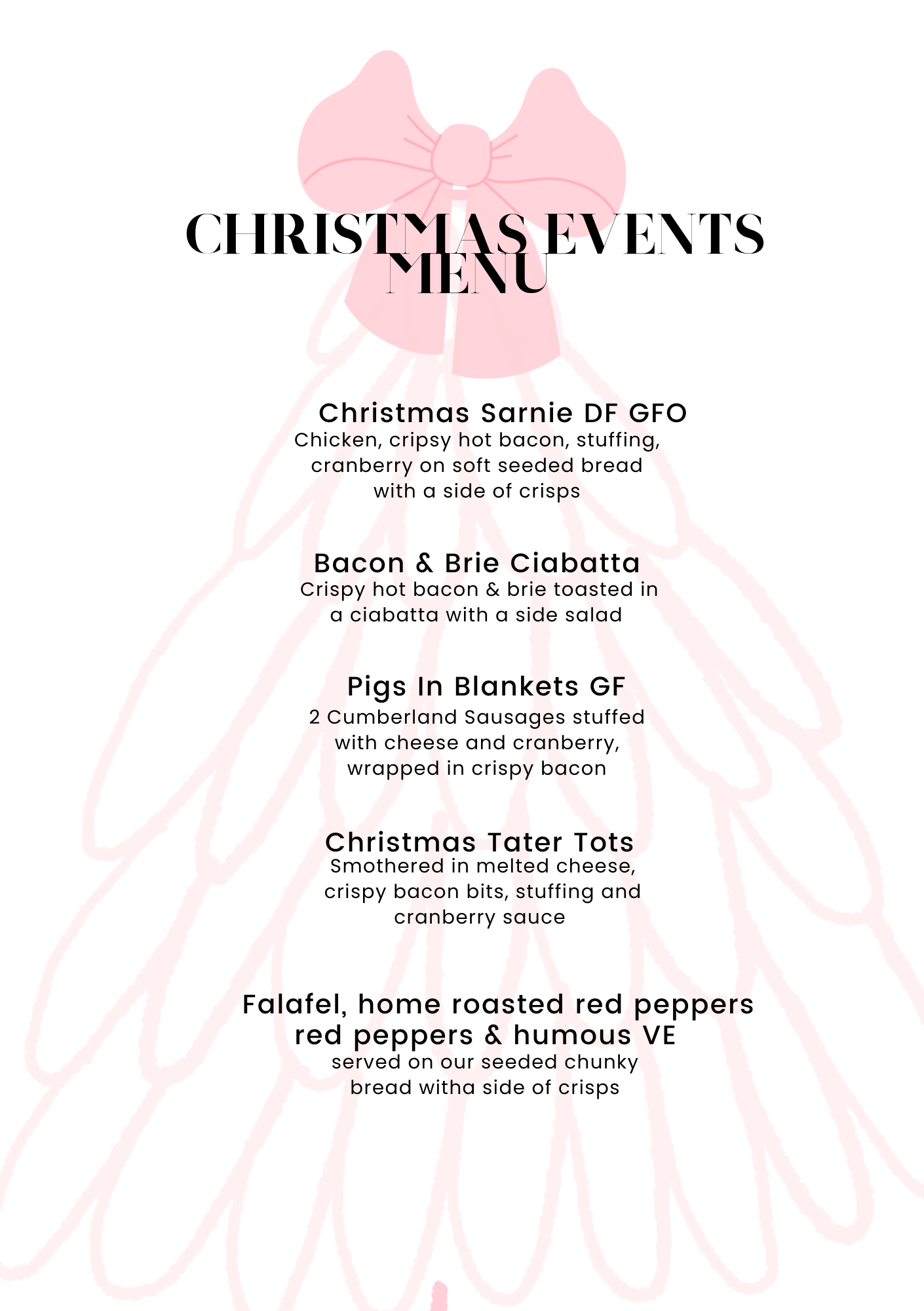 Book Club Christmas Menu
