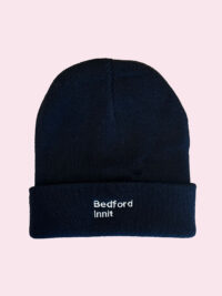 Bedford Innit Black Beanie White Text
