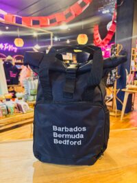 Barbados Bermuda Bedford Backpack - Black with White Lettering