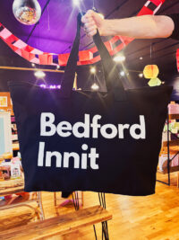 Bedford Innit Large Tote Bag - Black with White Lettering