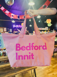 Bedford Innit Large Tote Bag - Rose Pink with Pink Lettering