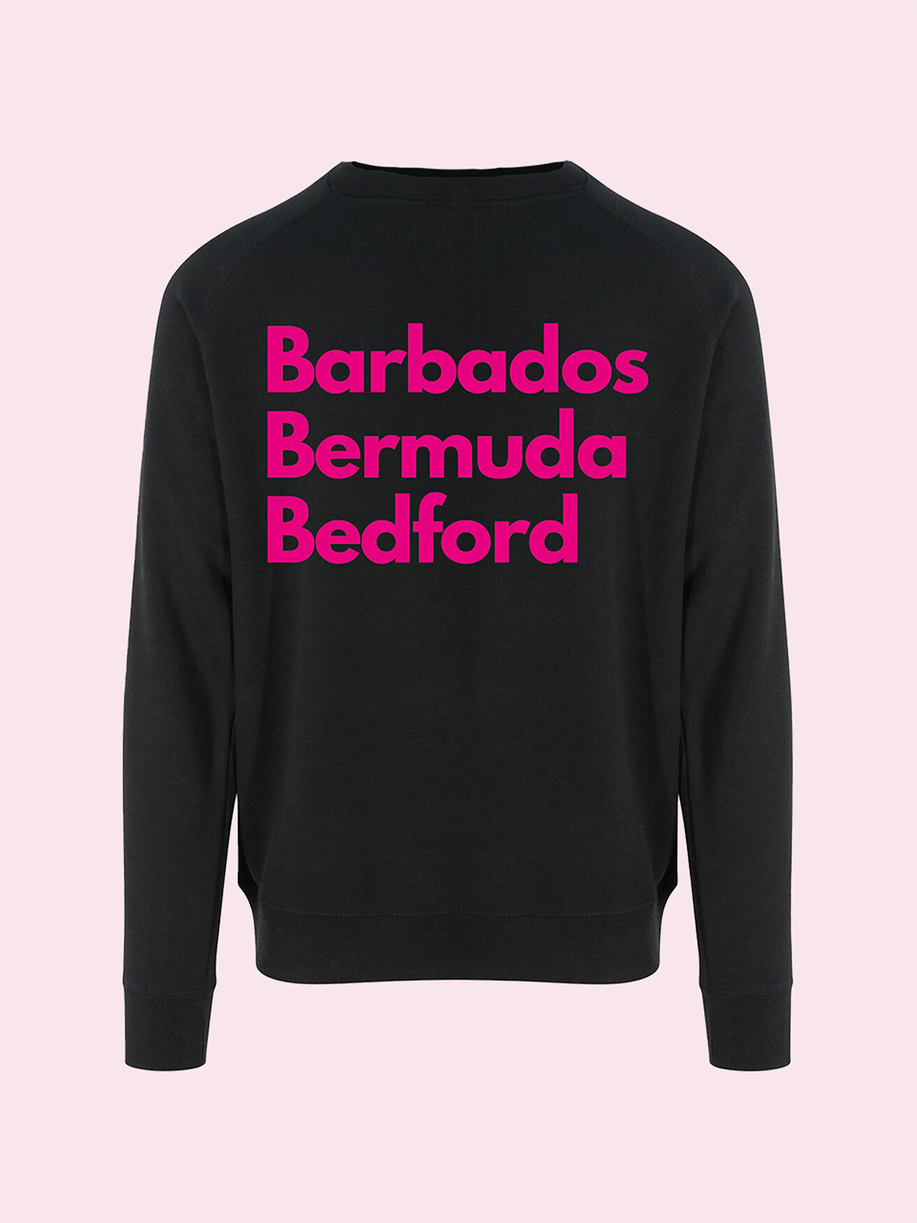 Bedford Innit Black Sweatshirt with Pink Print - Image 2