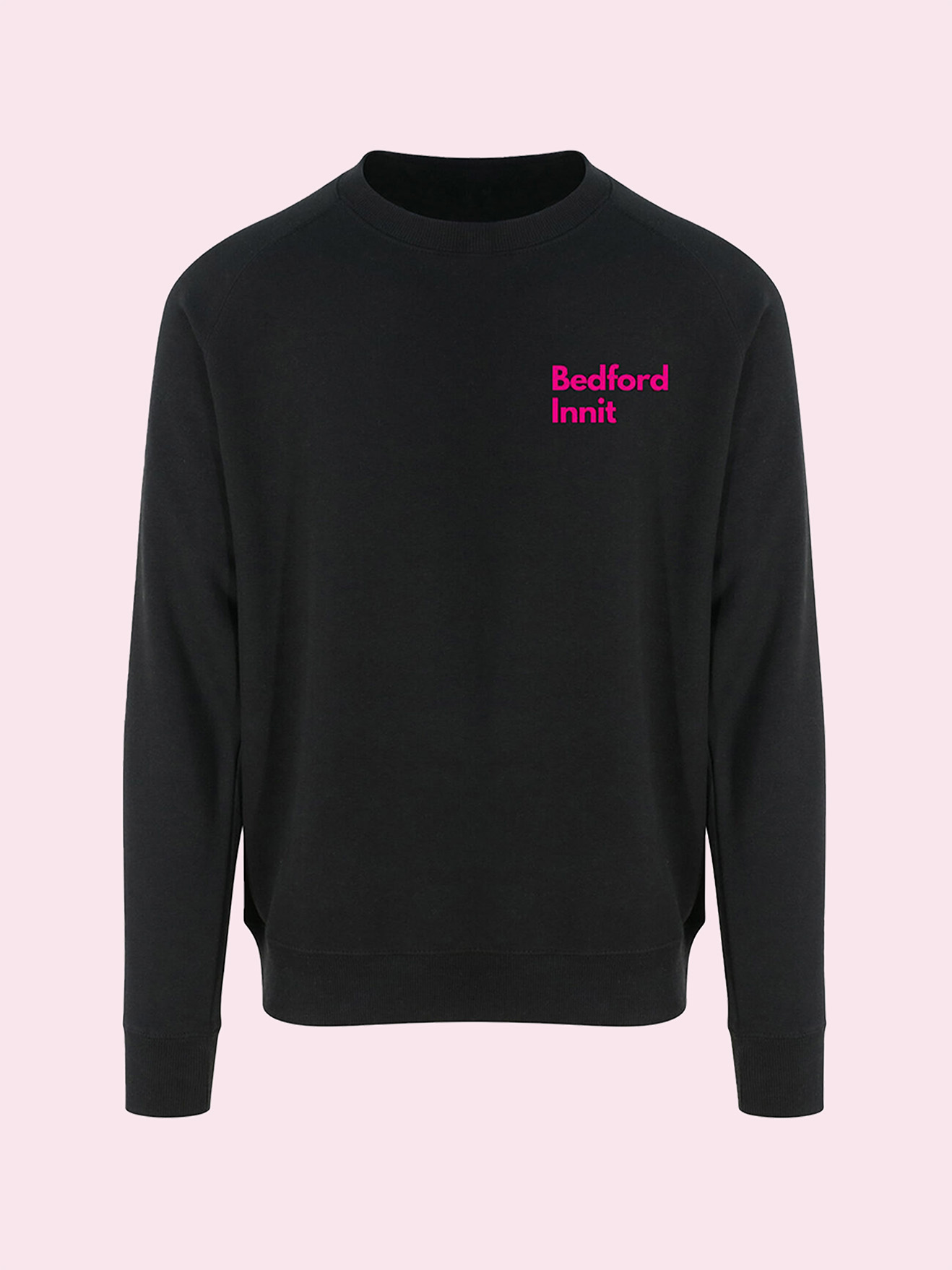 Bedford Innit Black Sweatshirt with Pink Print