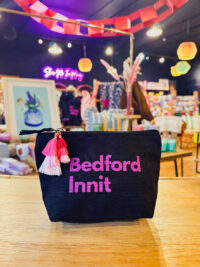 Bedford Innit Small Accessory Pouch - Black with Pink Lettering